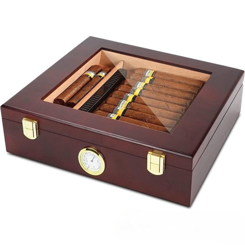 Men Accessories Gadgets - Zigarren-Humidor-Box, Zigarrenetui mit Luftbefeuchter und Hygrometer,