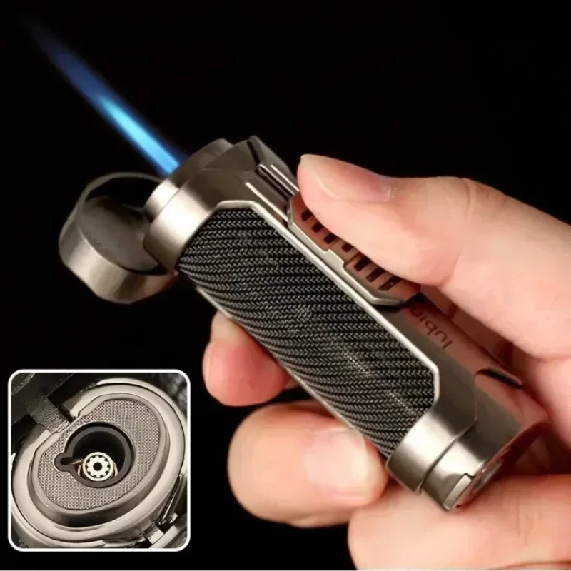 Lighter Windproof - LUBINSKI Tragbarer Metall-Windschutz-Zigarrenanzünder Outdoor Turbo-Sprühpistole Personalisierter