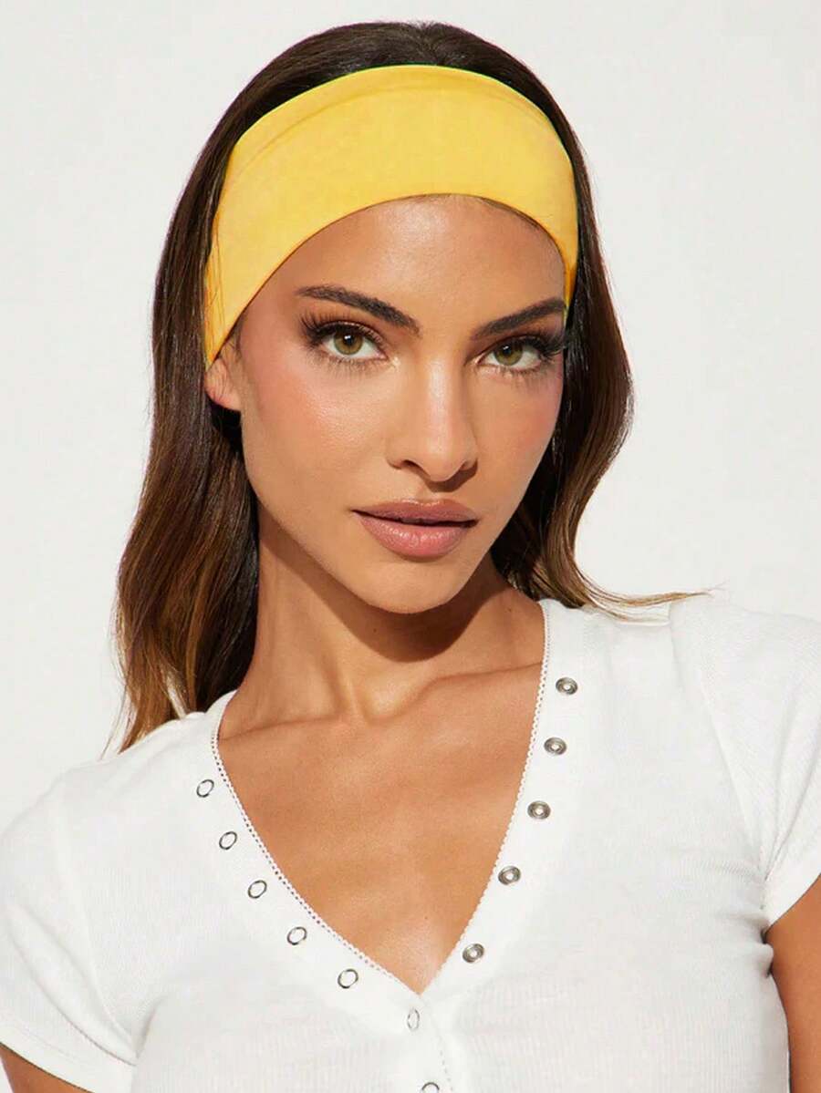 Men'S Yoga Accessories - 1 Stück einfarbiges, türkisfarbenes Sport-Yoga-Stirnband, feuchtigkeitsableitendes,
