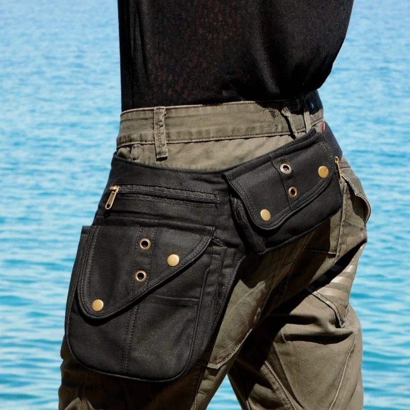 Men Accessories Gadgets - Mittelalterliche Steampunk-Hüftgürteltasche, Retro-Outdoor-Sporttasche, multifunktionale Aufbewahrungstasche für