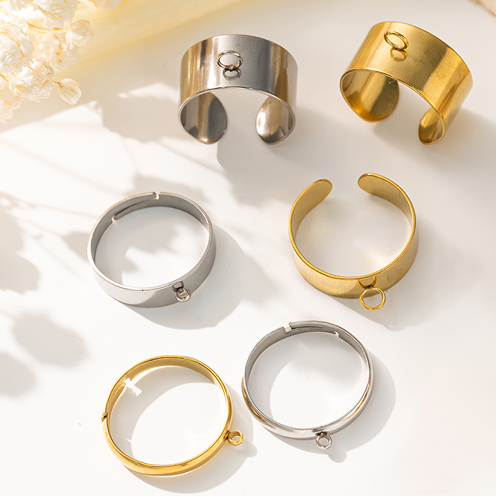 Men Accessories Jewellery - 5 teile/los Edelstahl Gold Farbe Offene
