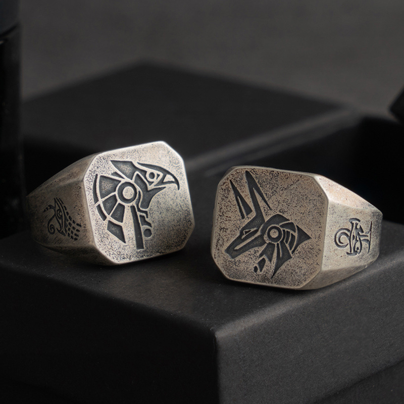 Retro Ägypten Anubis Horus Rin – Men'S Accessories Jewelry Egypt Bewertung und Preis